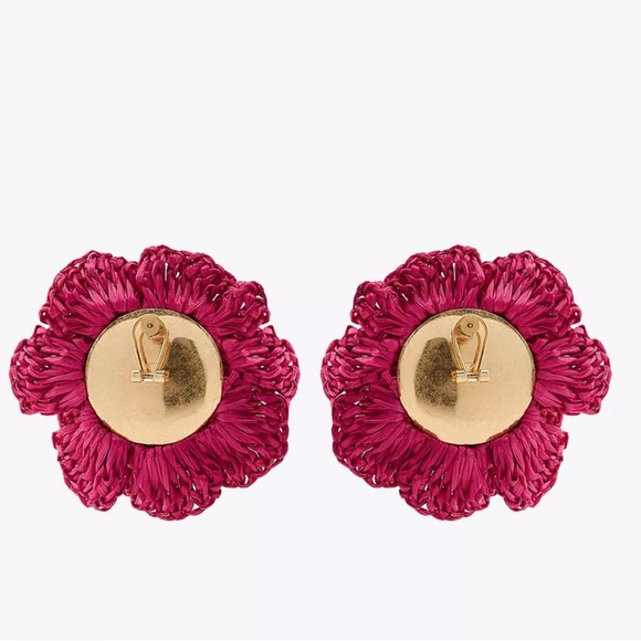 🔥🔥Zara Rafia flower sparkle earrings - Picture 3 of 3